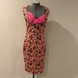 Lindy Bop bee patterned wiggle dress.